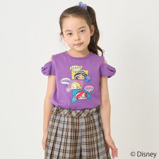 【防汚撥水】【ディズニープリンセス】リボン袖オフショルＴシャツ