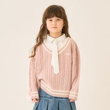 【家庭洗濯可】レイヤードニット