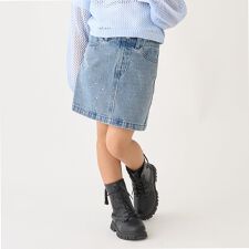 ラインストーンデニムスカート