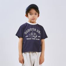 【プチプラ】【綿100%】バックハート・ドーナツプリント半袖Tシャツ