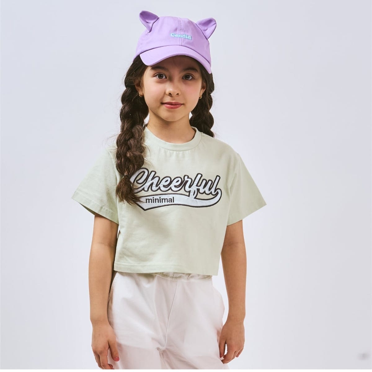 綿100%】ロゴアップリケクロップド半袖Tシャツ | ミニマル(minimal