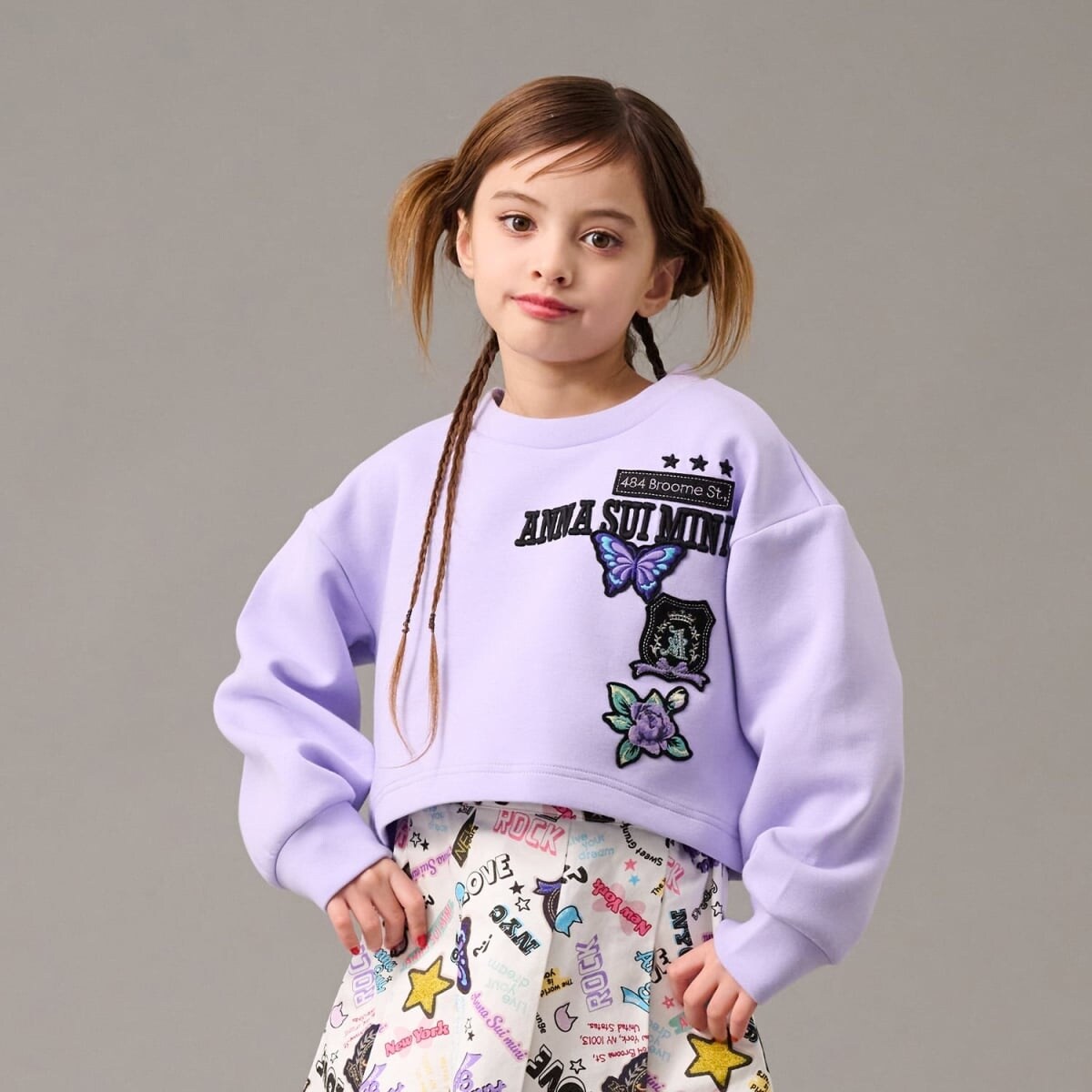 短丈ワッペントレーナー＋長袖Tシャツ | アナ スイ・ミニ(ANNA SUI