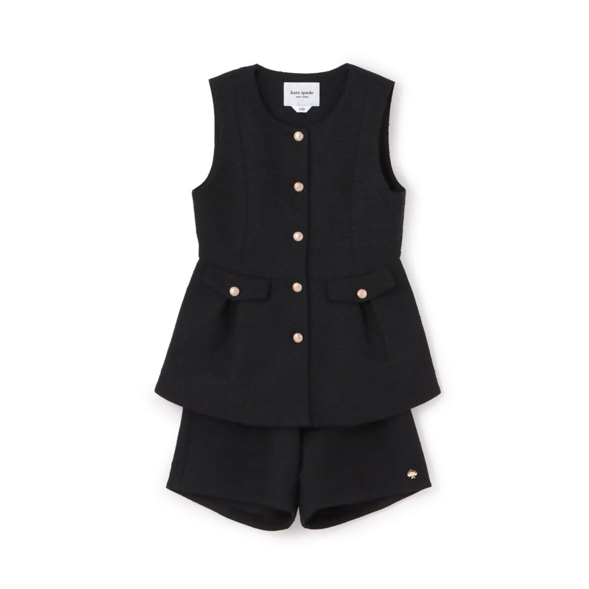 キッズ服(100cm~) kate spade リボン付き セットアップ 黒 160