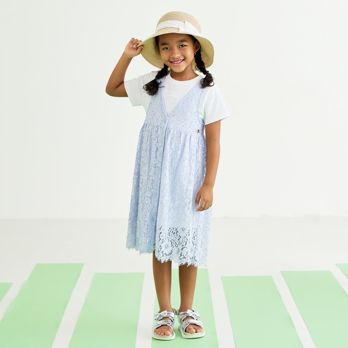 【ケイトスペード】140 ❤︎新品未使用❤︎ ワンピース２枚セット 定価42460円 レースロングジレ＆カットワンピースセット | ケイト・スペード