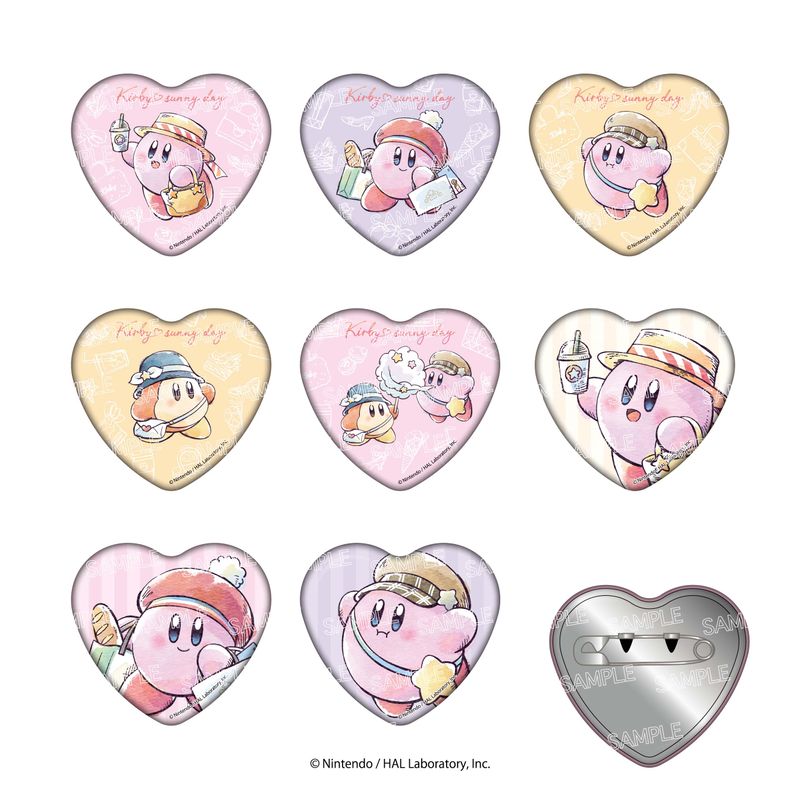 星のカービィ_カービィ・サニーデイ ハート缶バッジ【BOX／8個入り