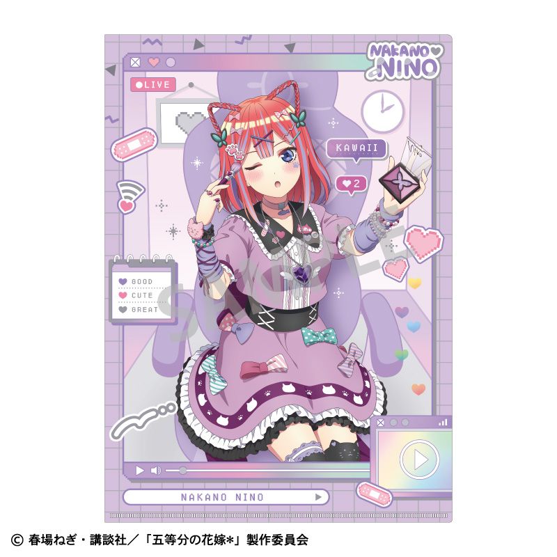 五等分の花嫁*_A4シングルクリアファイル 中野二乃/配信者なりきり 