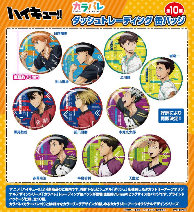 ハイキュー!!_カラパレ 掃除 缶バッジ【BOX／11個入り