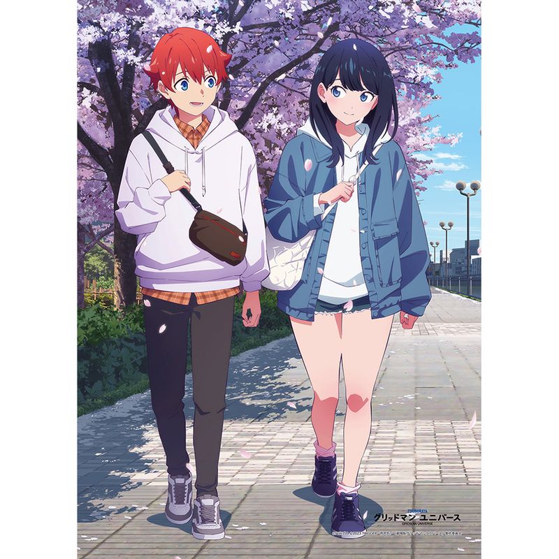 グリッドマンユニバース　響裕太　宝多六花　額装高精細アート　桜デート グリッドマン ユニバース_描き下ろしB2タペストリー(裕太&六花/桜
