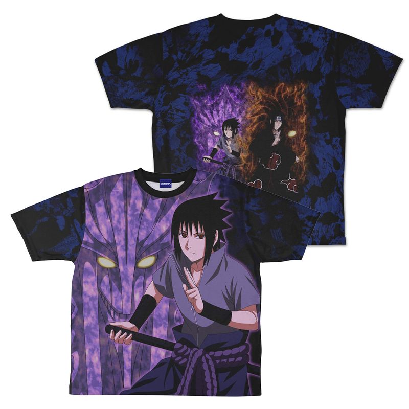 NARUTO(ナルト) うちはサスケ千鳥 Tシャツ(ブラック) Lサイズ アパレル