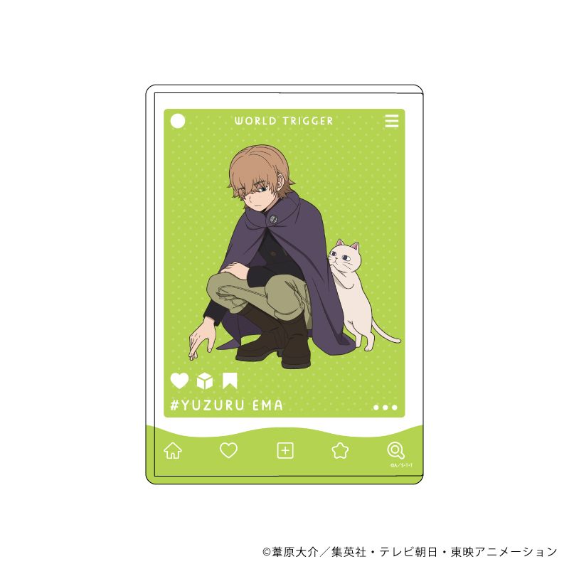 ワールドトリガー_キャラクリアケース16/絵馬ユズル 猫ver.第2弾(描き