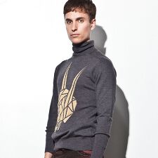 トムレベル(TOMREBL)のTOM REBL グラフィックハイネックニット