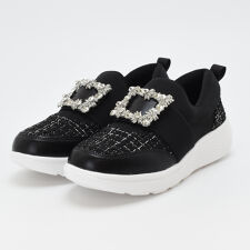 厚底 スニーカー スリッポン ビジュー バックル シューズ ゴム ベルト ゆったり