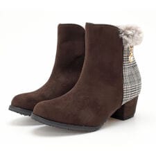 キッズ ファー ショートブーツ 女の子 子供 もこもこ チャーム キラキラ キッズブーツ ファスナー