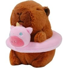 クリアストーン(clearstone)のカピバラ ぬいぐるみ チャビマル ビッグバン 浮き輪 ユニコーン 13cm ブラウン