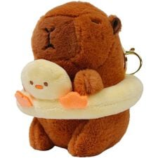 クリアストーン(clearstone)のカピバラ ぬいぐるみ チャビマル ブラックホール 浮き輪 ダック 13cm ブラウン