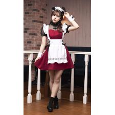 クリアストーン(clearstone)の【ハロウィン】コスプレ パンダ チャイナ メイド レディース レッド