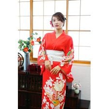 クリアストーン(clearstone)の【ハロウィン】コスプレ 着物 セット 朱蝶 レディース レッド