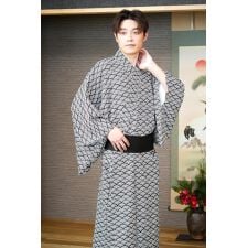 クリアストーン(clearstone)の【ハロウィン】コスプレ 着物 セット 青海波 メンズ ネイビー