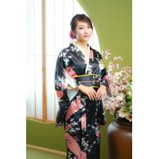 クリアストーン(clearstone)の【ハロウィン】コスプレ 着物 セット 黒孔雀 レディース ブラック