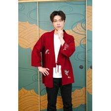 クリアストーン(clearstone)の【ハロウィン】コスプレ 刺繍 羽織 ユニセックス レッド