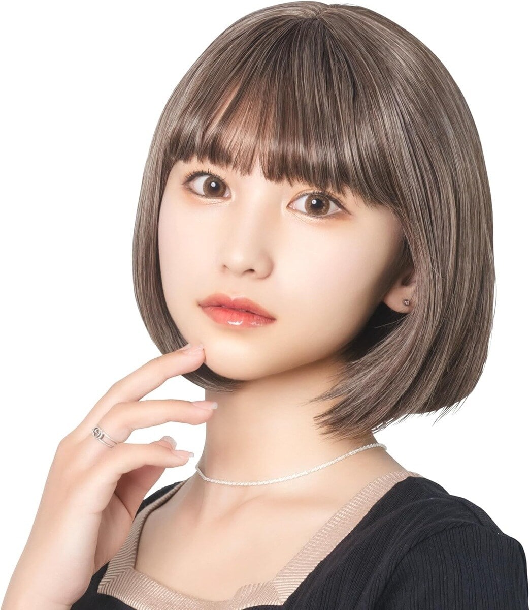 [�}���C]�y�n���E�B���z�R�X�v�� �E�B�b�O ���f�B�[�X �ς��� �{�u �A�b�V�� �O���[�W��/�N���A�X�g�[���iclearstone�j �O���[