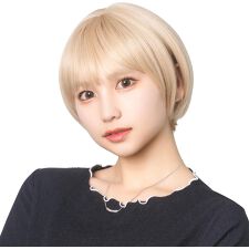 クリアストーン(clearstone)の【ハロウィン】コスプレ ウィッグ レディース マニッシュ ショート ミルク ゴールド
