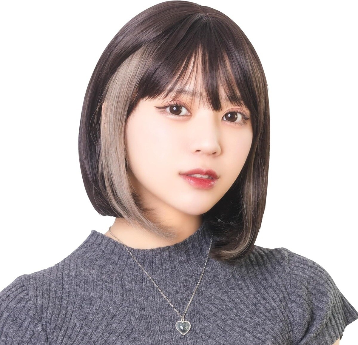 [�}���C]�y�n���E�B���z�R�X�v�� �E�B�b�O ���f�B�[�X �V�t�H�� �{�u �|�C���g�A�b�V�� �u���E�j�[ �u���b�N/�N���A�X�g�[���iclearstone�j �u���b�N