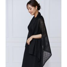 シアーアーガイル大判ニットショール