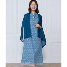 小花柄配色レースワンピース