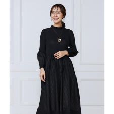 エフデ ブラック(ef-de Black)のシアーアーガイル長袖ワンピース