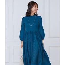 エフデ ブラック(ef-de Black)のシアーアーガイル長袖ワンピース