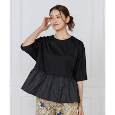 異素材フリルカットプルオーバー