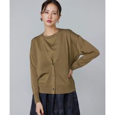 シルキーライクVネックニットカーディガン