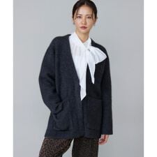 ラクーン接結編みニットジャケット