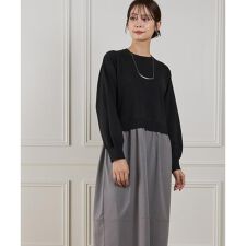 異素材コンビネーションワンピース