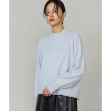 《大きいサイズ》ミックスカラーハイネックプルオーバー