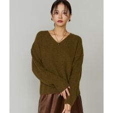 スパンコールVネックニットプルオーバー