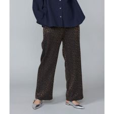 《大きいサイズ》レオパードジャカードイージーパンツ