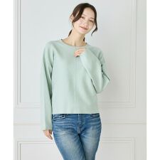 《大きいサイズ》接結編みクルーネックニットプルオーバー