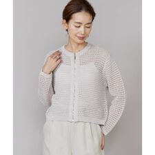 透かし柄ニットブルゾン