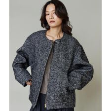 ノーカラーブルゾン