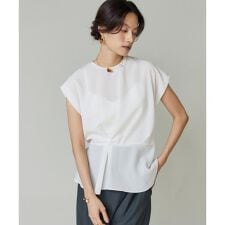 《大きいサイズ》アシンメトリーフレンチスリーブブラウス