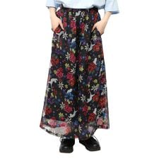 ScoLar スカラー アート・ネコ花柄 シアーパンツ