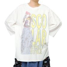 ScoLar スカラー スカラースタイリング 女の子柄プルオーバー BIG Tシャツ