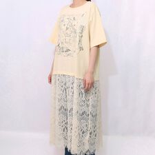 Scolar スカラー マーメイドのお部屋 箔プリントレース付きワンピース