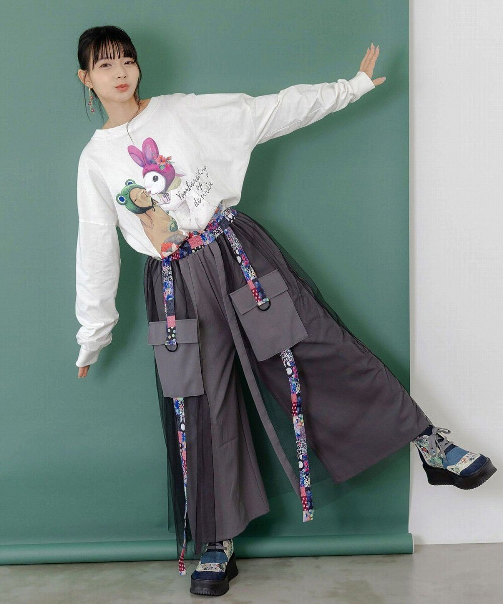 ScoLar スカラー チュールとラインテープのカーゴパンツ | スカラー