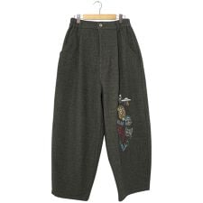 ScoLar スカラー POP刺繍起毛あったかパンツ