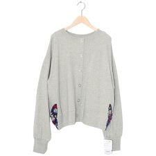 ScoLar スカラー 裾蝶刺繍2wayミニ裏毛カーディガン