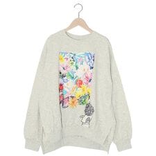 ScoLar スカラー 画家スカラーちゃんキャンバス柄プルオーバー