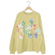 ScoLar スカラー スカラー総柄ロゴアップリケ裏毛プルオーバー